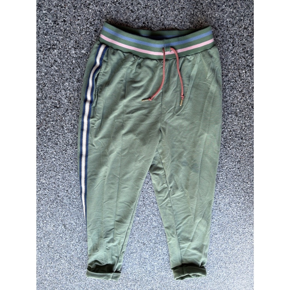Matilda Jane Norah‎ Joggers Girls Sage Green Striped Waistband Pants Size 8